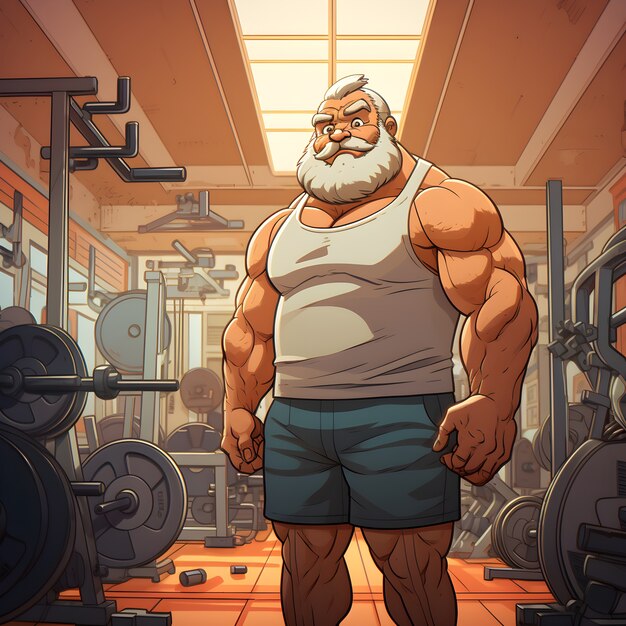 fit cartoon character training
