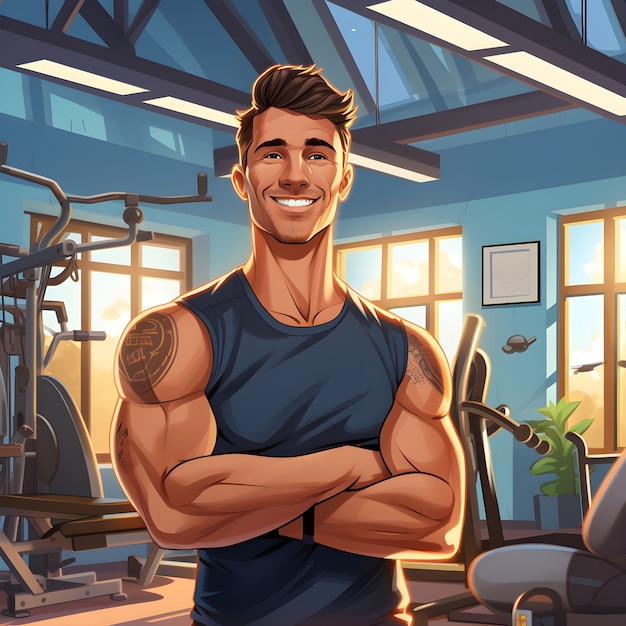 fit cartoon character training