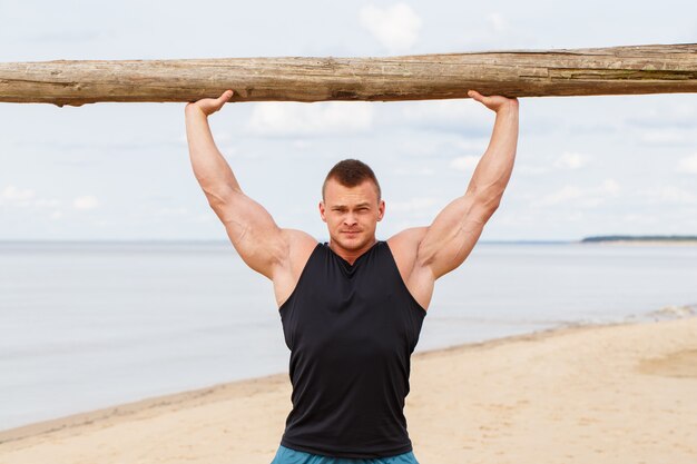 Free photo fitness on the beach