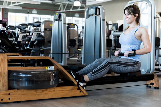 Fitness girl making exercise