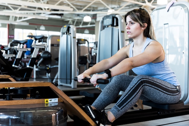 Fitness girl making exercise