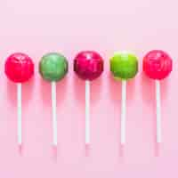 Free photo five colorful lollipops