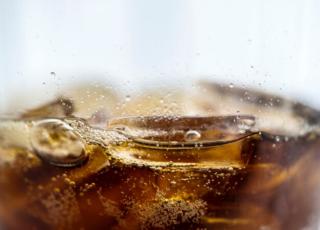 Fizzy cola drink macro shot