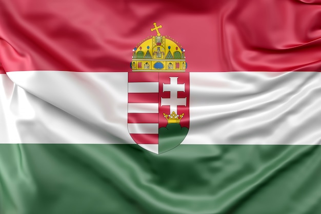 Free photo flag of hungary with coat of arms