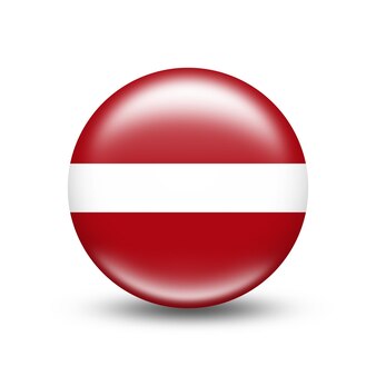 Flag of latvia country in sphere with white shadow - illustration