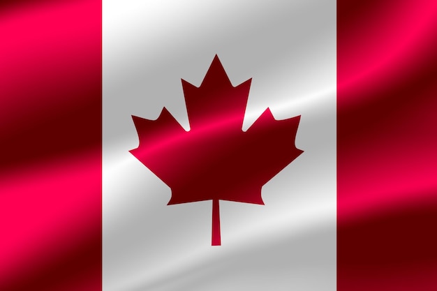 背景​として​カナダ​の​旗​。