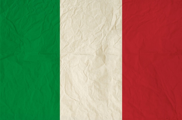 빈티지 오래 된 종이와 이탈리아의 국기