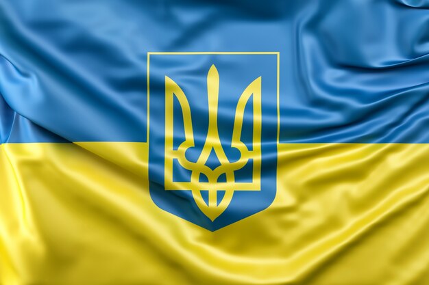 紋章付きウクライナの国旗