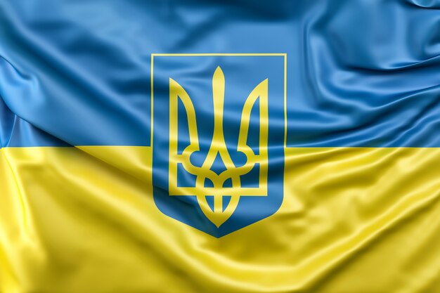 Флаг Украины с гербом