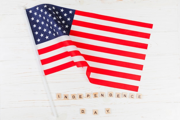 Free photo flag with words independence day