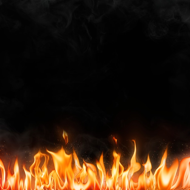 Free photo flame border background, black realistic fire image