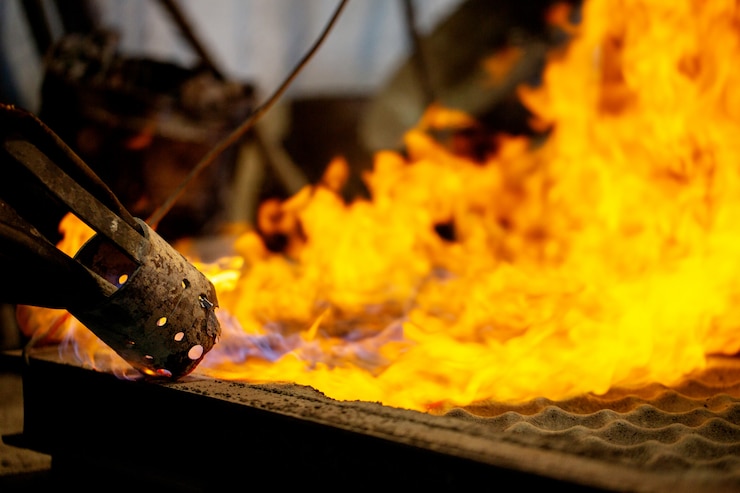 Free Photo flame over oven