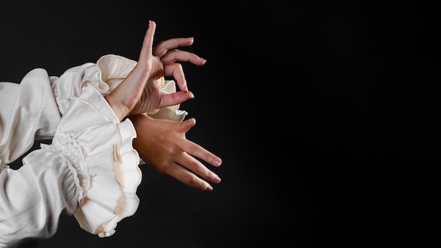 Free photo flamenca hands with copy space