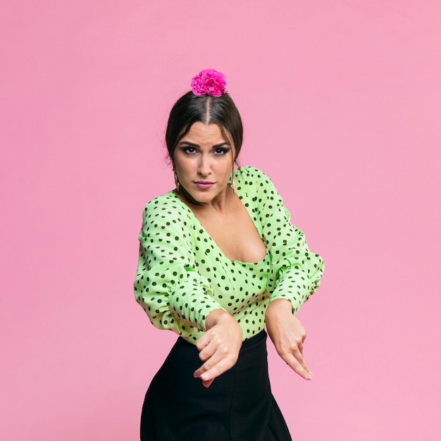 Flamenca woman looking at camera