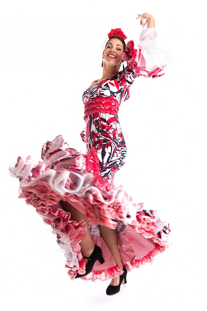 Flamenco dancer in beautiful dress