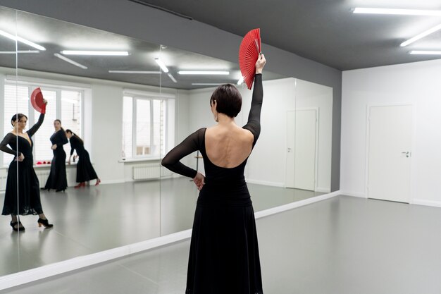 Flamenco dancer in studio