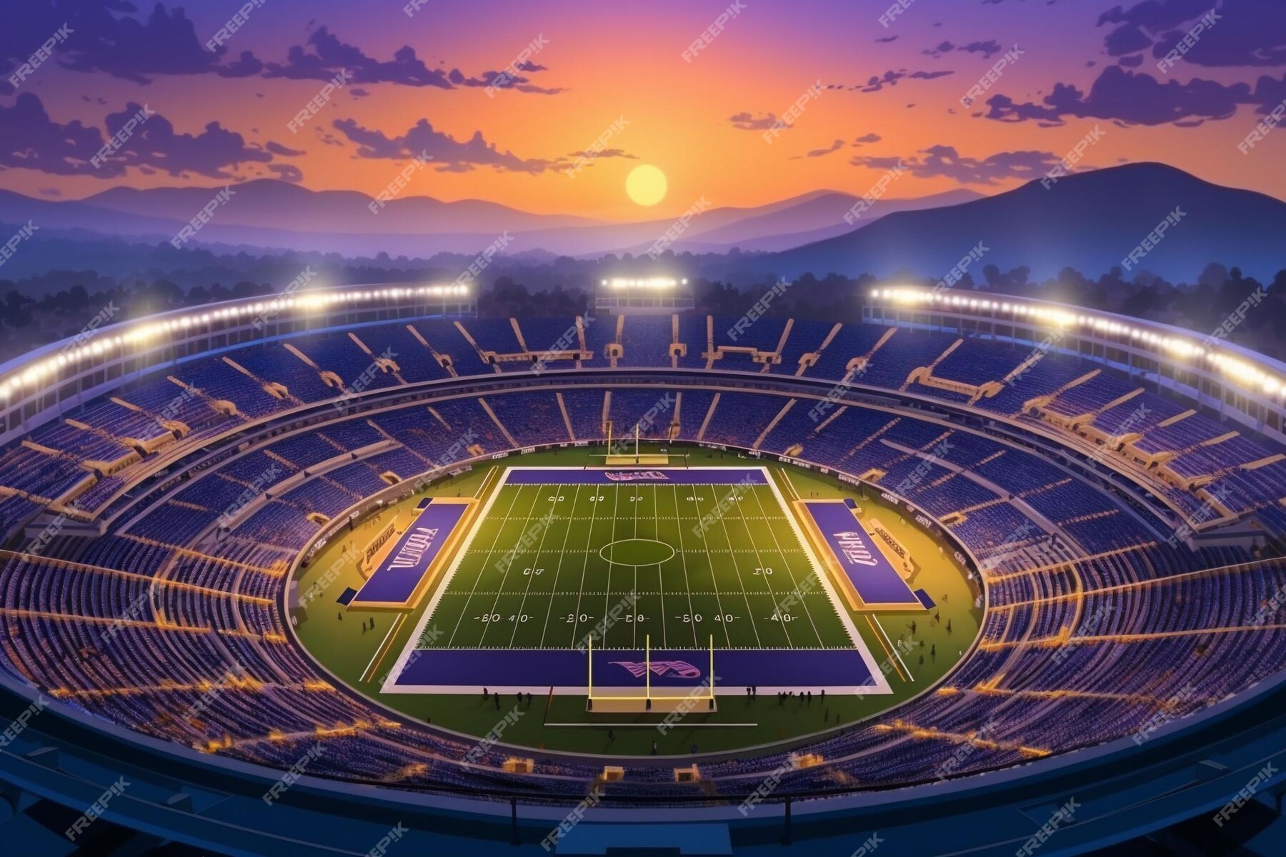 Free AI Image Flat Design College Football Stadium free-ai-image-flat-design-college-football-stadium