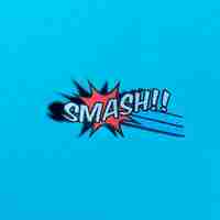 Free photo flat illustration of comic boom smash vector icon for web on blue background