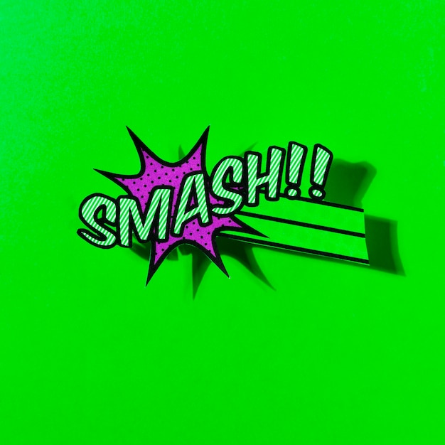 Flat illustration of comic boom smash vector icon for web on green backdrop