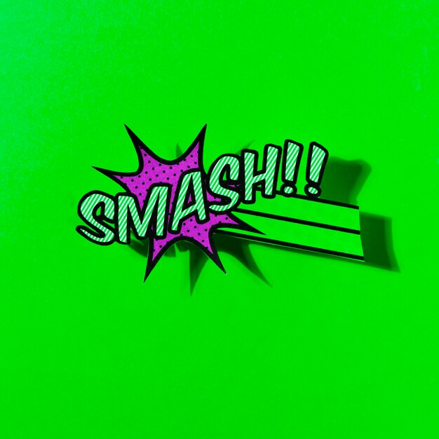 flat illustration of comic boom smash vector icon for web on green backdrop