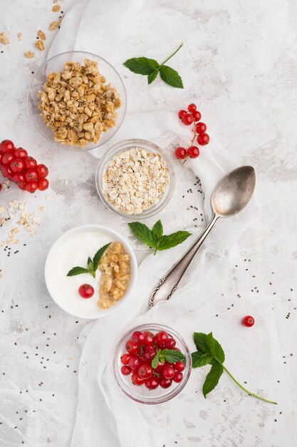 Flat lay arrangement of bio food lifestyle concept