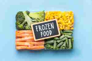 Free photo flat lay arrangement of frozen food