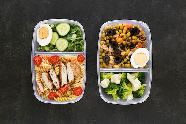 Flat lay arrangement nourishing food