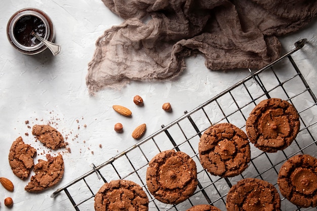 Free photo flat lay arrangement of sweet bakery elements