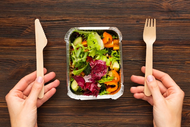 Flat lay arrangement with different meals