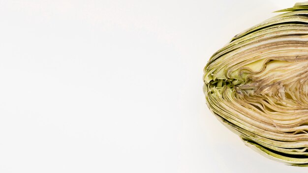 Flat lay of artichoke with copy space