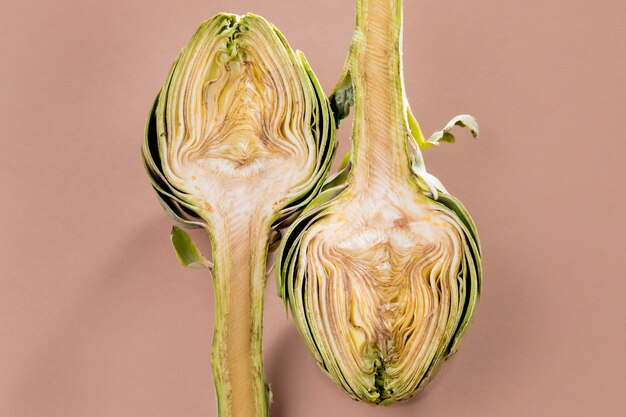 Flat lay of artichoke