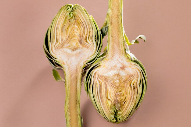 Flat lay of artichoke