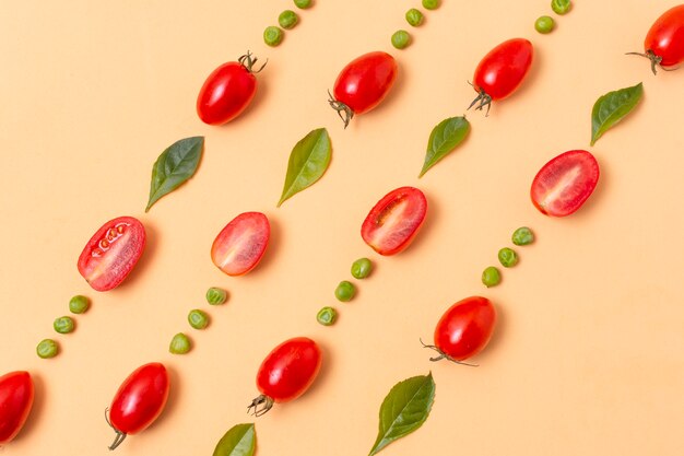 Flat lay assortment of delicious ripe produces