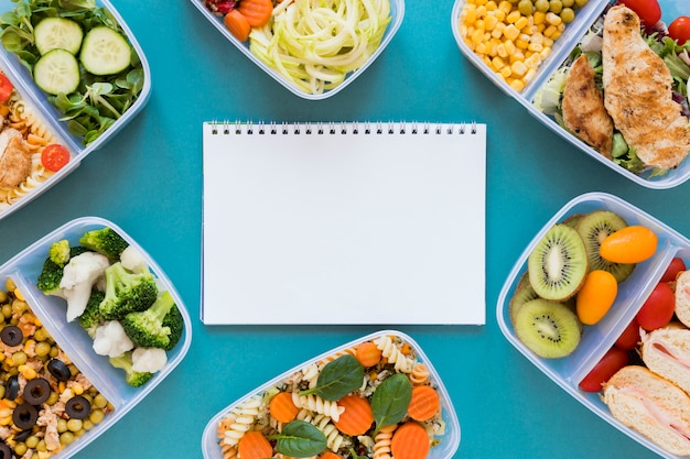 Flat lay assortment healthy food