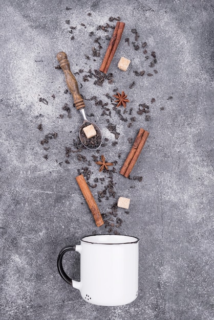 Flat lay assortment of ingredients