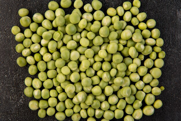 Flat lay assortment of peas