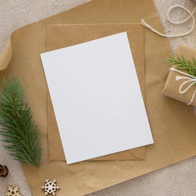 Free photo flat lay of beautiful christmas concept