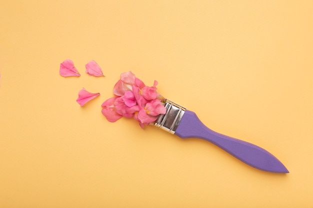 Flat lay beautiful composition of flowers