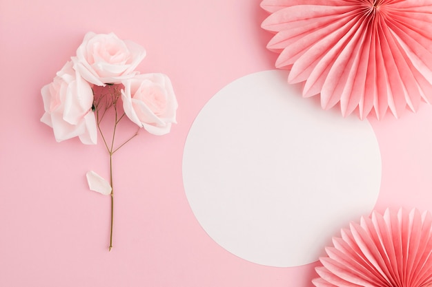 Flat lay of beautiful floral bouquet