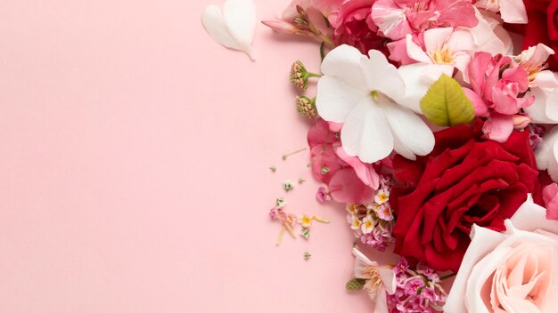 Flat lay of beautiful valentine's day concept