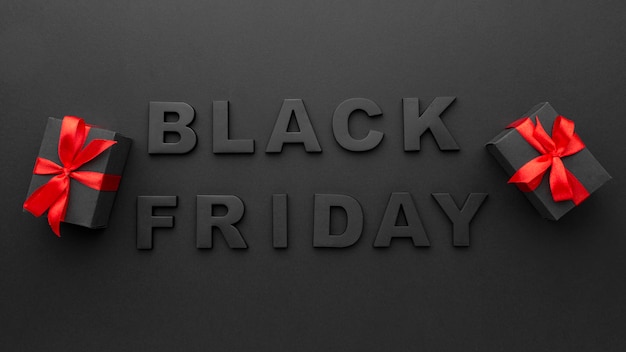 Free Photo flat lay black friday letters composition