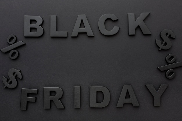 Flat lay black friday sales elements composition