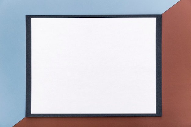 Flat lay of blank simple menu paper