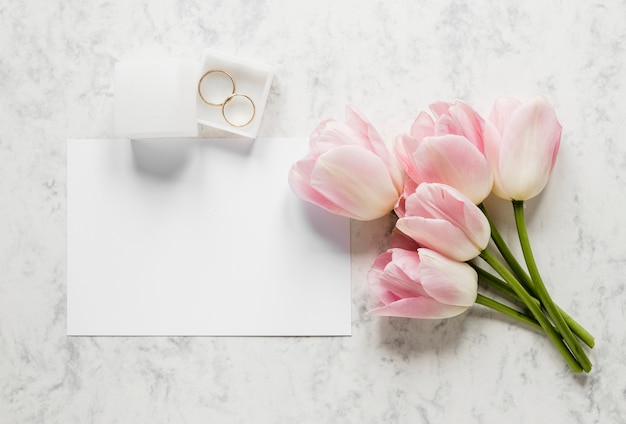 Flat lay box with engagement rings