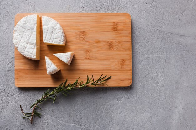 Flat lay cheese composition with copyspace