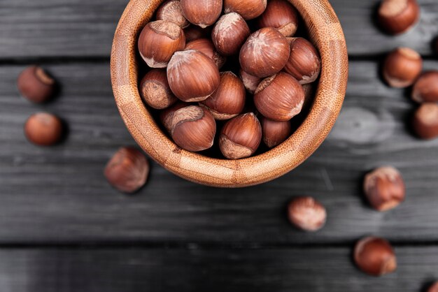 Flat lay of chestnuts arrangement