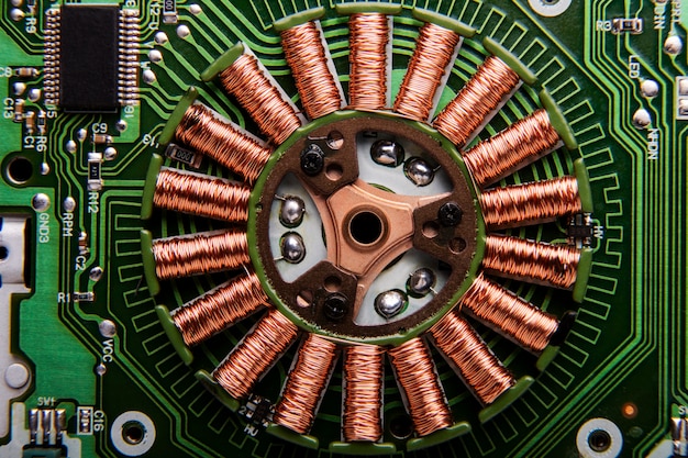 Free photo flat lay circuit board close-up