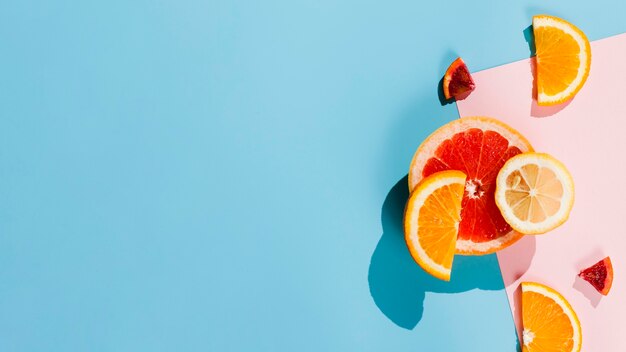 Flat lay citrus arrangement