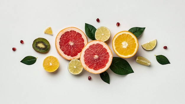 Free photo flat lay of citrus