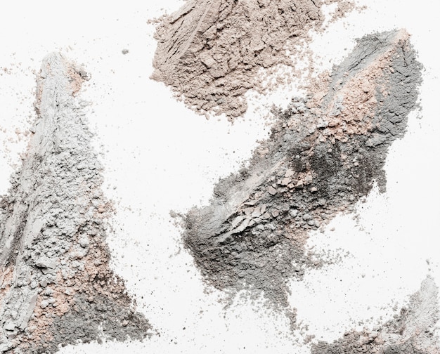 Flat lay clay powder